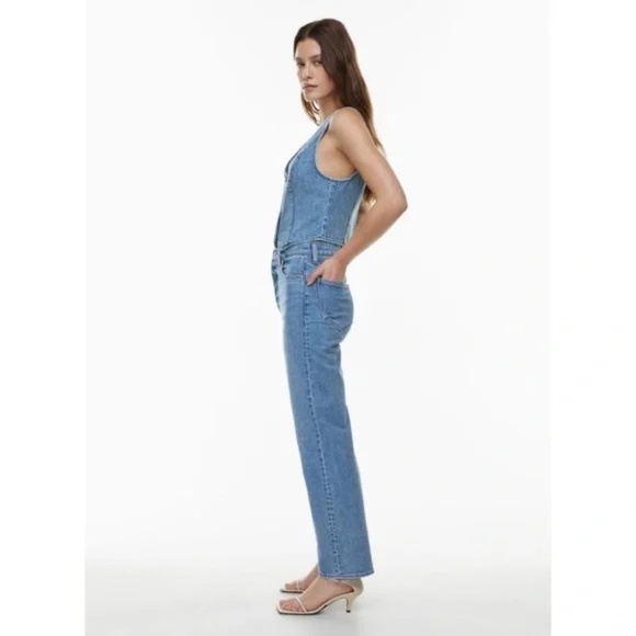 Denim Forum The Arlo Hi-Rise Straight Jean Blue 31906 - Picture 3 of 15